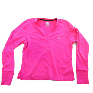 Women's Athletic Top Long Sleeve Eleven Venus Williams V Neck Shirt Red Medium